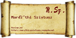 Maróthi Szixtusz névjegykártya